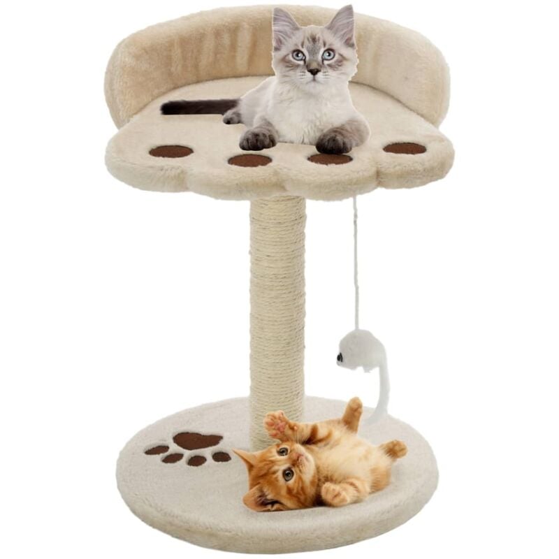foto del prodotto albero per gatti con tiragraffi in sisal 40 cm beige e marrone vidaxl