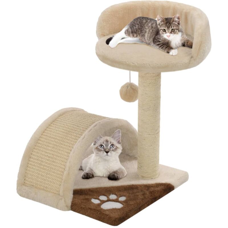 foto del prodotto albero per gatti con tiragraffi in sisal 40cm beige e marrone vidaxl