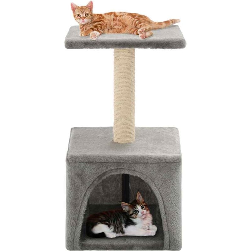 foto del prodotto albero per gatti con tiragraffi in sisal 55 cm grigio vidaxl