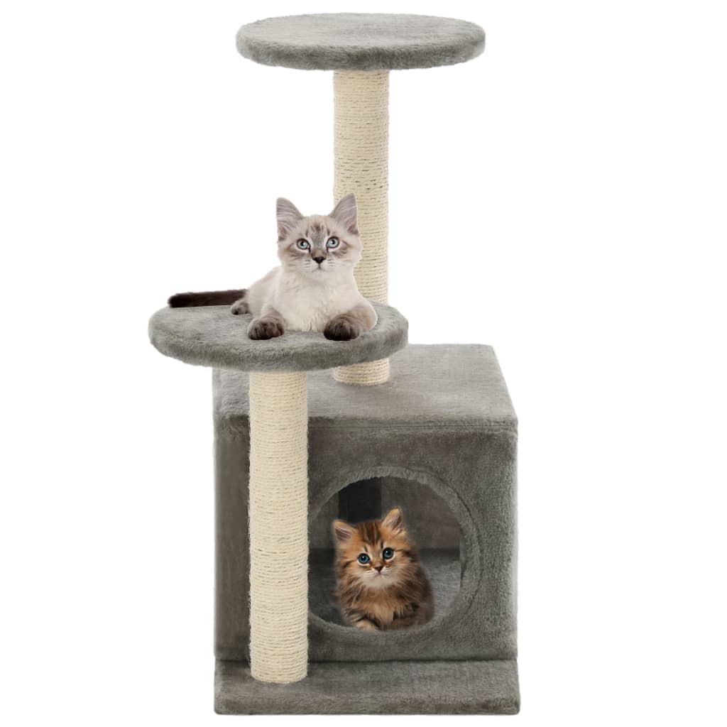 foto del prodotto albero per gatti con tiragraffi in sisal 60 cm grigio cod mxl 68666