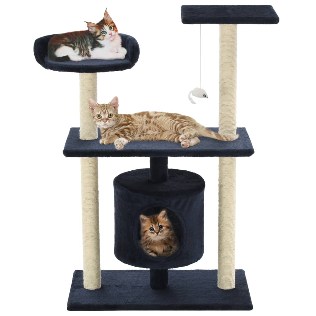 foto del prodotto albero per gatti con tiragraffi in sisal 95 cm blu scuro cod mxl 6200
