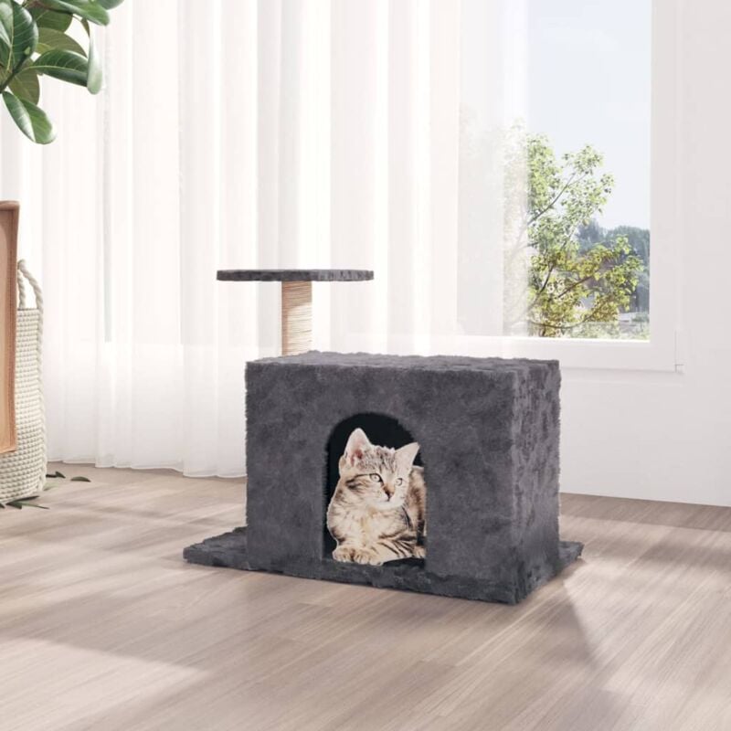 foto del prodotto albero per gatti con tiragraffi in sisal altezza 51 cm vari colori colore grigio scuro