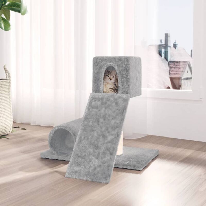 foto del prodotto albero per gatti con tiragraffi in sisal altezza 59 cm vari colori colore grigio