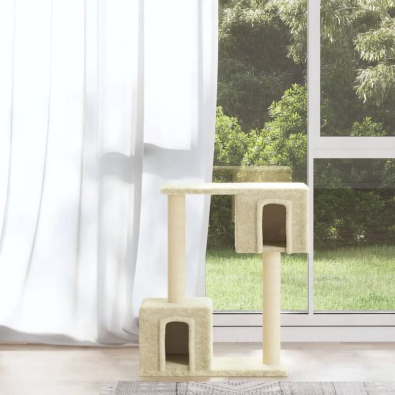 foto del prodotto albero per gatti con tiragraffi in sisal altezza 60 cm vari colori colore crema