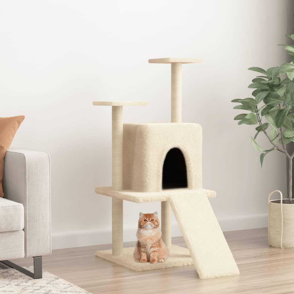 foto del prodotto albero per gatti con tiragraffi in sisal crema 110 cmcod mxl 79114