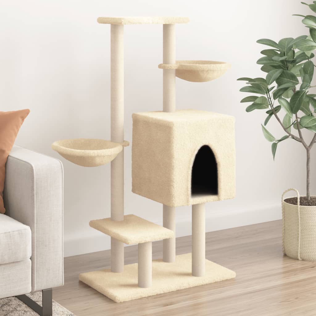 foto del prodotto albero per gatti con tiragraffi in sisal crema 117 cmcod mxl 87660