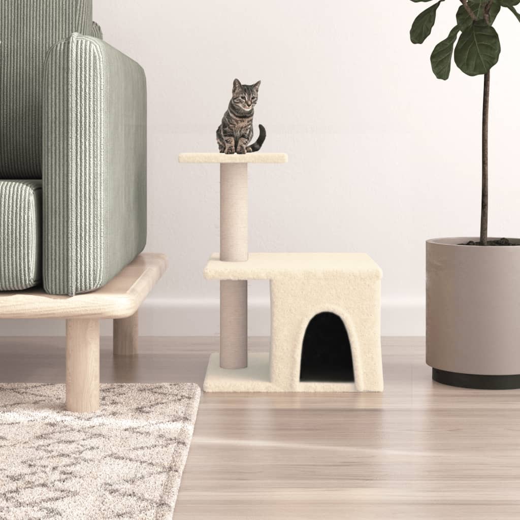 foto del prodotto albero per gatti con tiragraffi in sisal crema 48 cmcod mxl 95219