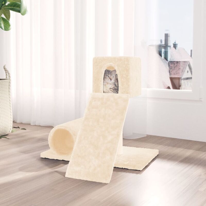 foto del prodotto albero per gatti con tiragraffi in sisal crema 59 cm vidaxl
