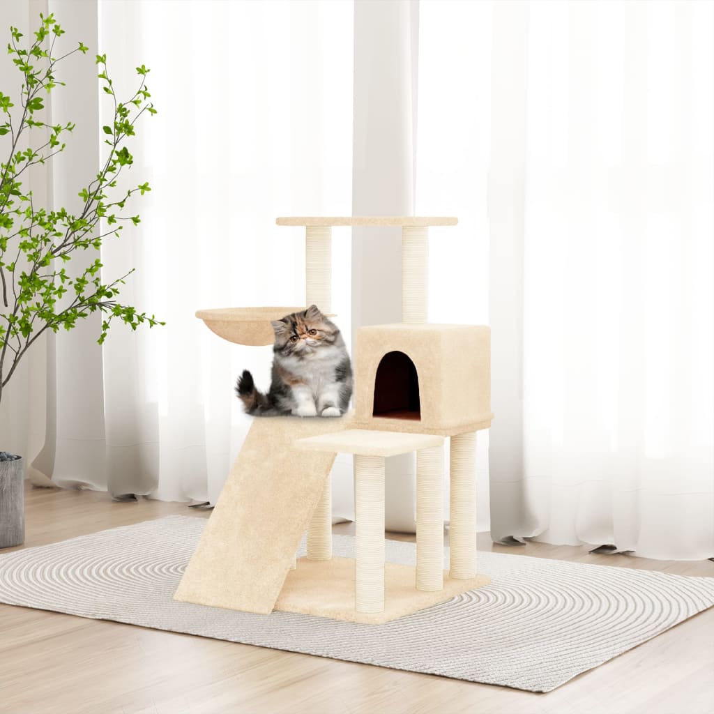 foto del prodotto albero per gatti con tiragraffi in sisal crema 82 cmcod mxl 95207