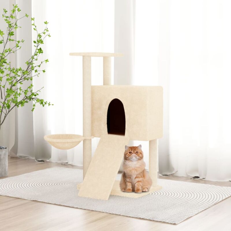 foto del prodotto albero per gatti con tiragraffi in sisal crema 96 cm - vidaxl
