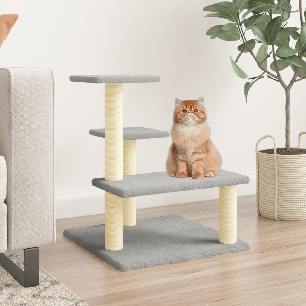 foto del prodotto albero per gatti con tiragraffi in sisal grigio chiaro 61 cmcod mxl 118924