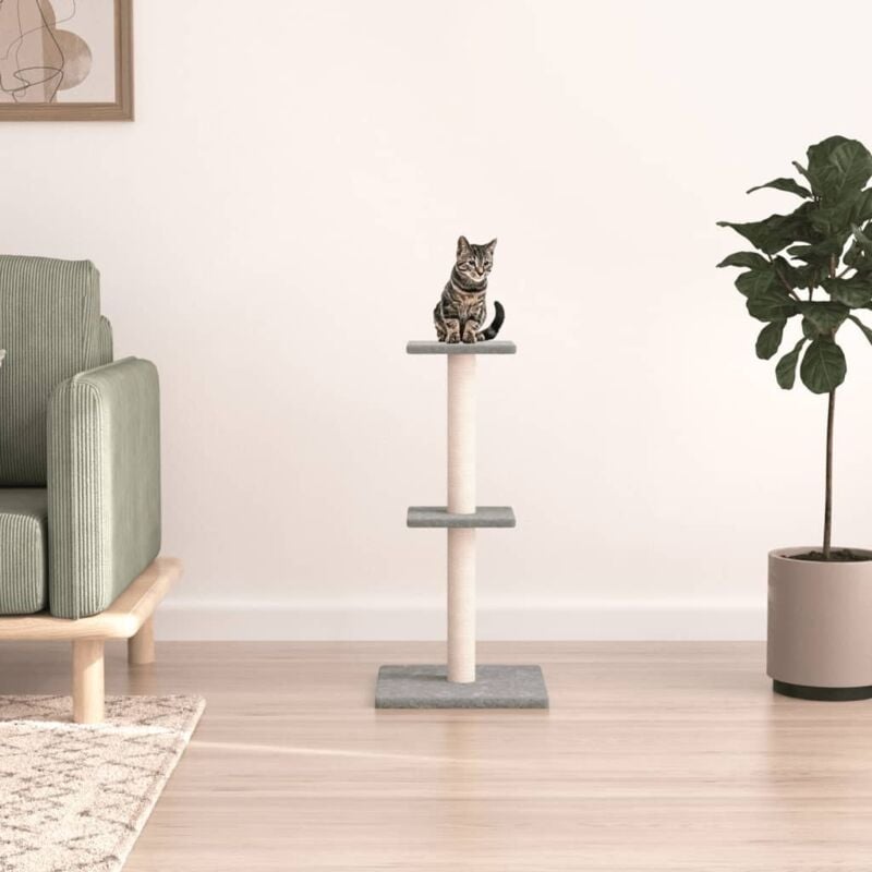 foto del prodotto albero per gatti con tiragraffi in sisal grigio chiaro 73 cm vidaxl