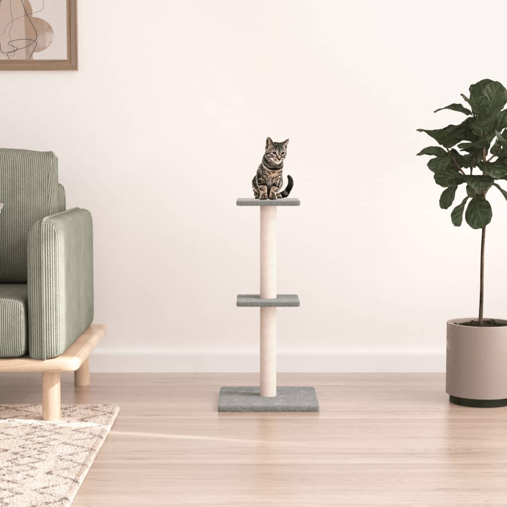 foto del prodotto albero per gatti con tiragraffi in sisal grigio chiaro 73 cmcod mxl 71206