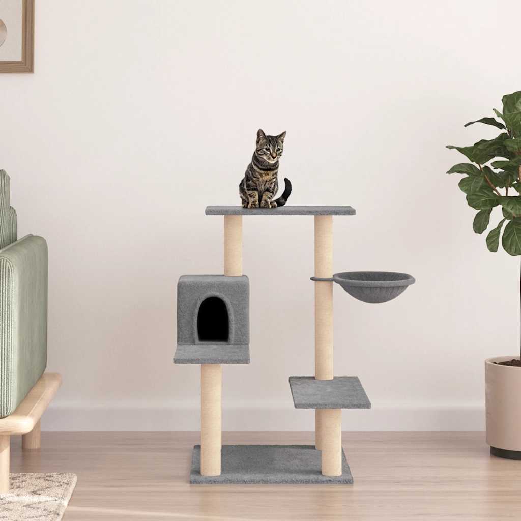 foto del prodotto albero per gatti con tiragraffi in sisal grigio chiaro 82,5 cm vidaxl