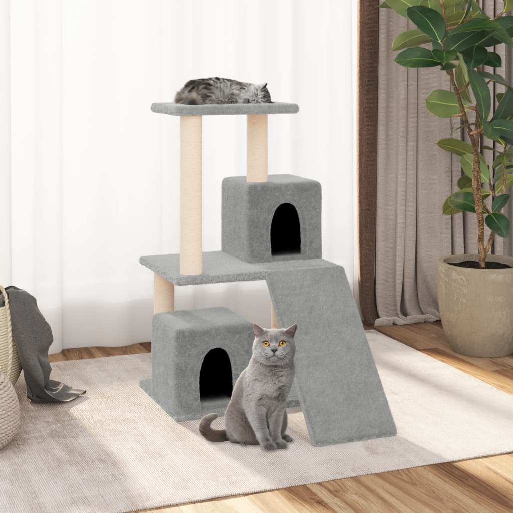 foto del prodotto albero per gatti con tiragraffi in sisal grigio chiaro 82 cm cod mxl 10072