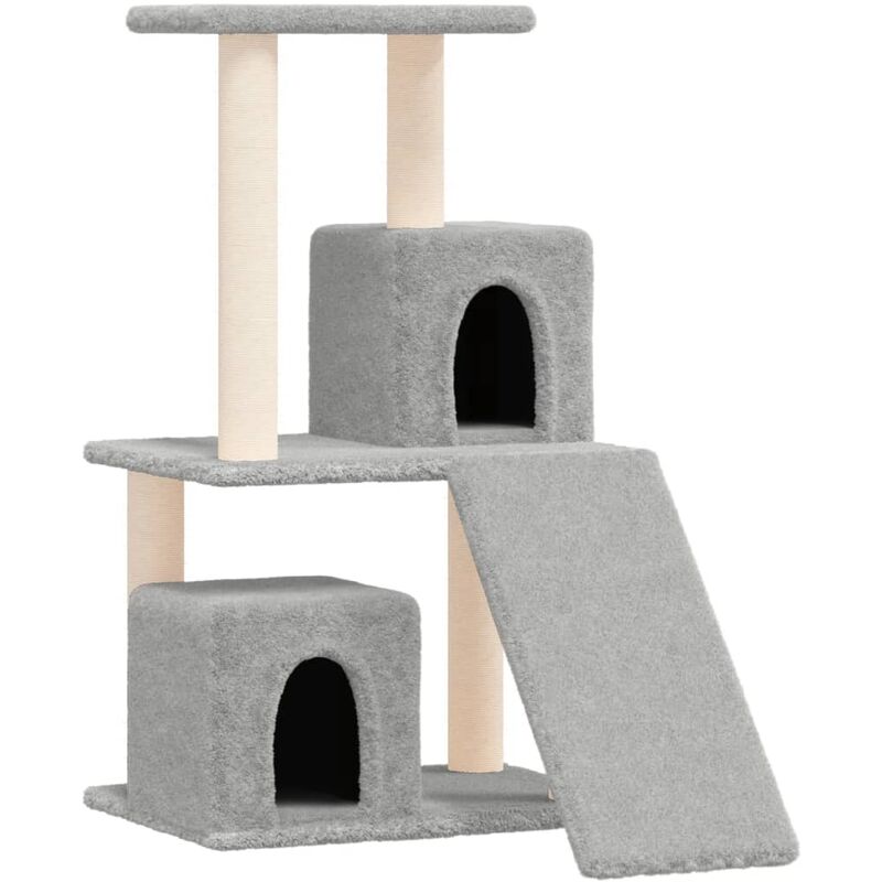 foto del prodotto albero per gatti con tiragraffi in sisal grigio chiaro 82 cm vidaxl