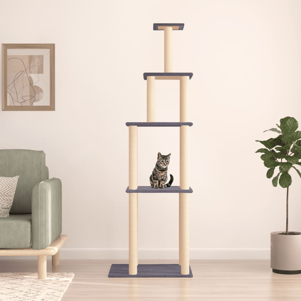 foto del prodotto albero per gatti con tiragraffi in sisal grigio scuro 183 cmcod mxl 95208