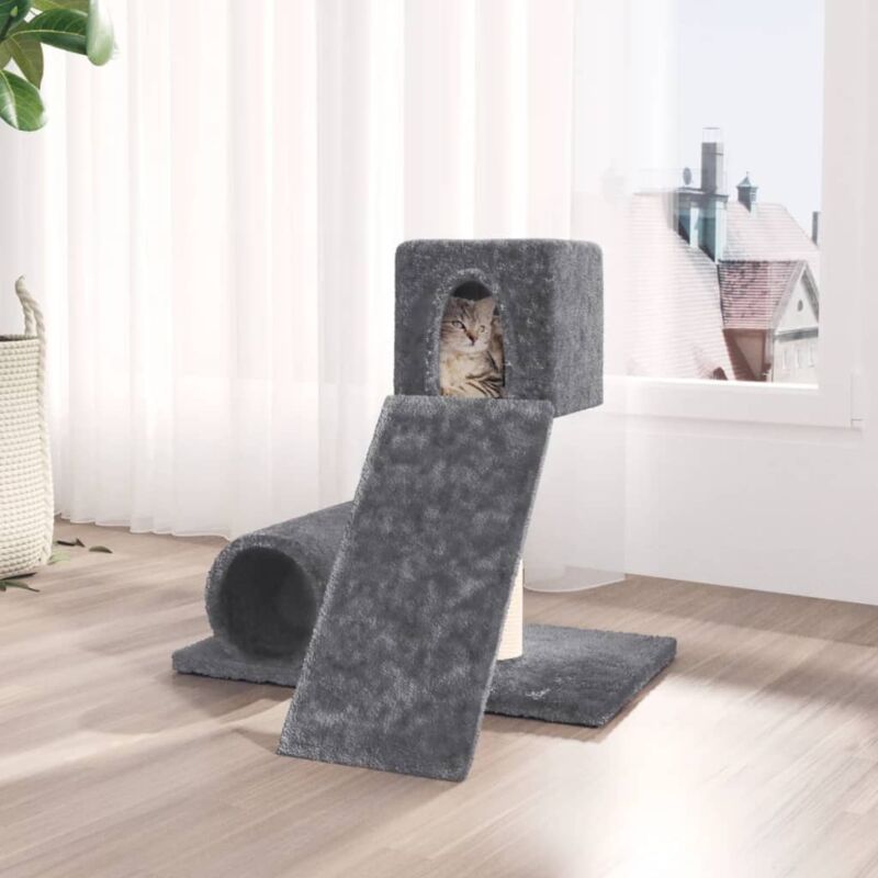 foto del prodotto albero per gatti con tiragraffi in sisal grigio scuro 59 cm vidaxl
