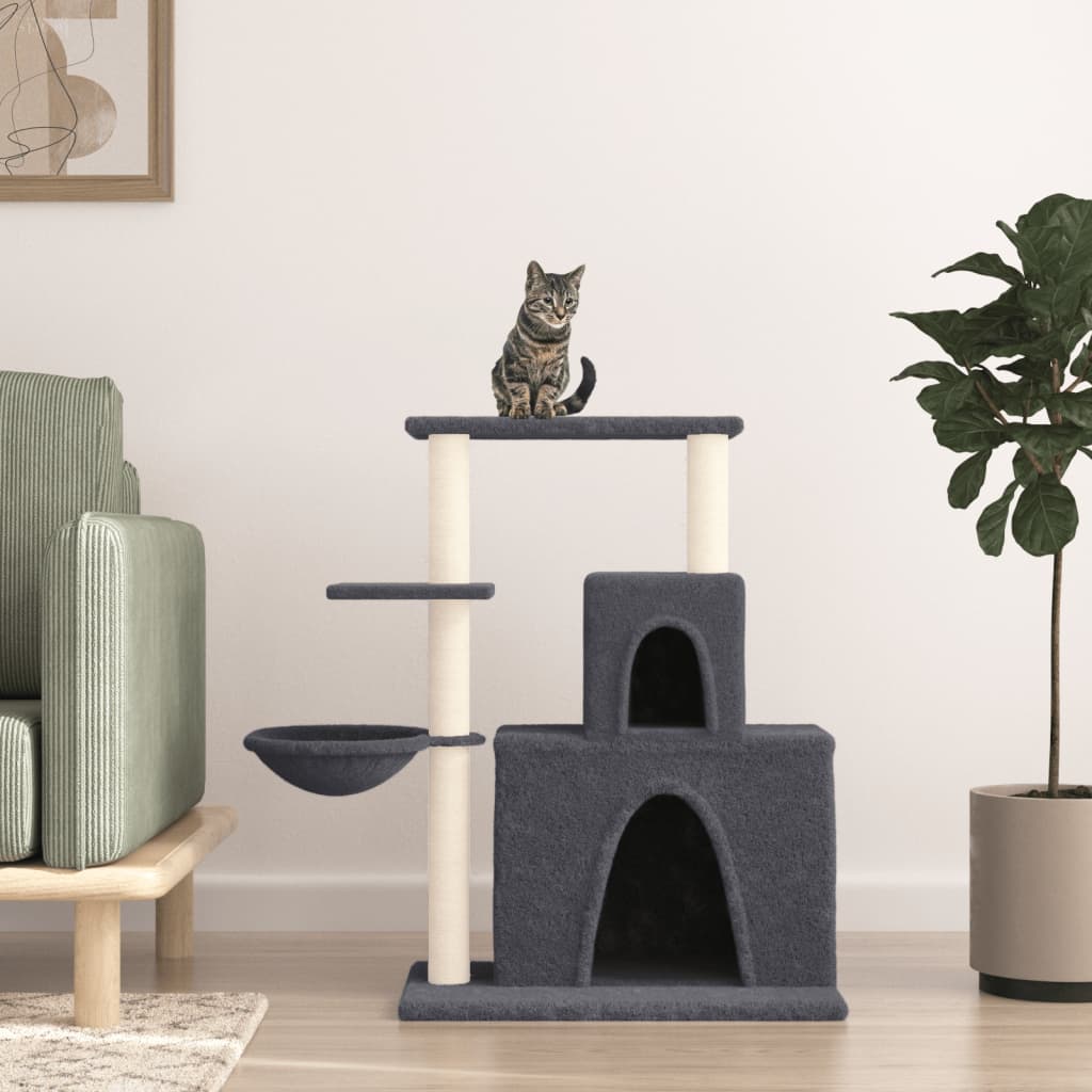 foto del prodotto albero per gatti con tiragraffi in sisal grigio scuro 83 cmcod mxl 95213