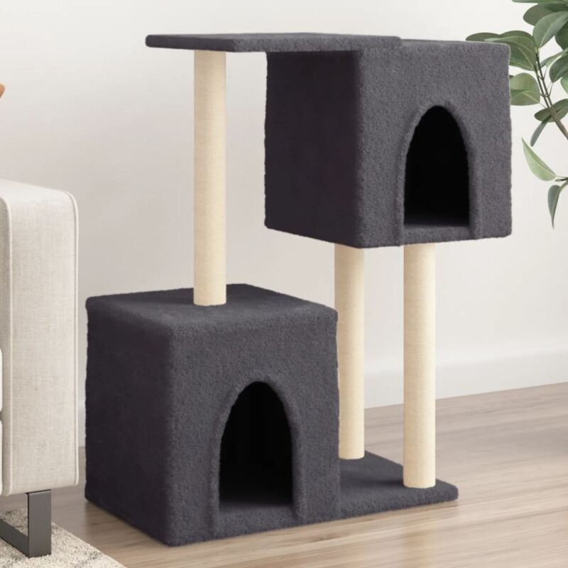 foto del prodotto albero per gatti con tiragraffi in sisal grigio scuro 86 cm vidaxl