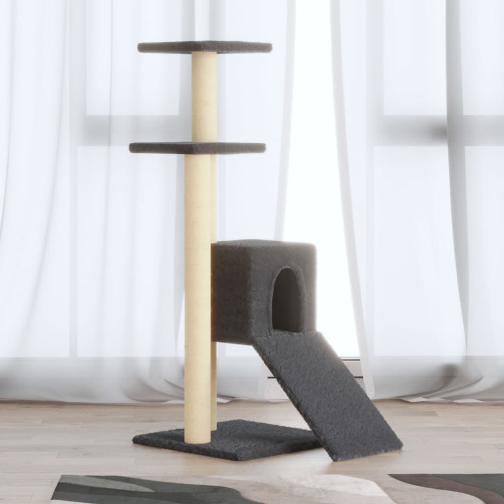 foto del prodotto albero per gatti con tiragraffi in sisal grigio scuro 92 cm cod mxl 9191