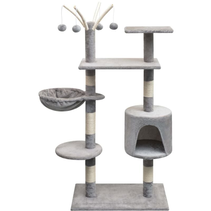 foto del prodotto albero per gatti con tiragraffi sisal 125 cm grigio - vidaxl