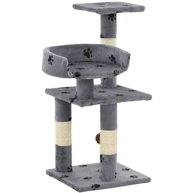 foto del prodotto albero per gatti tiragraffi in sisal 65 cm zampe stampate grigio vidaxl