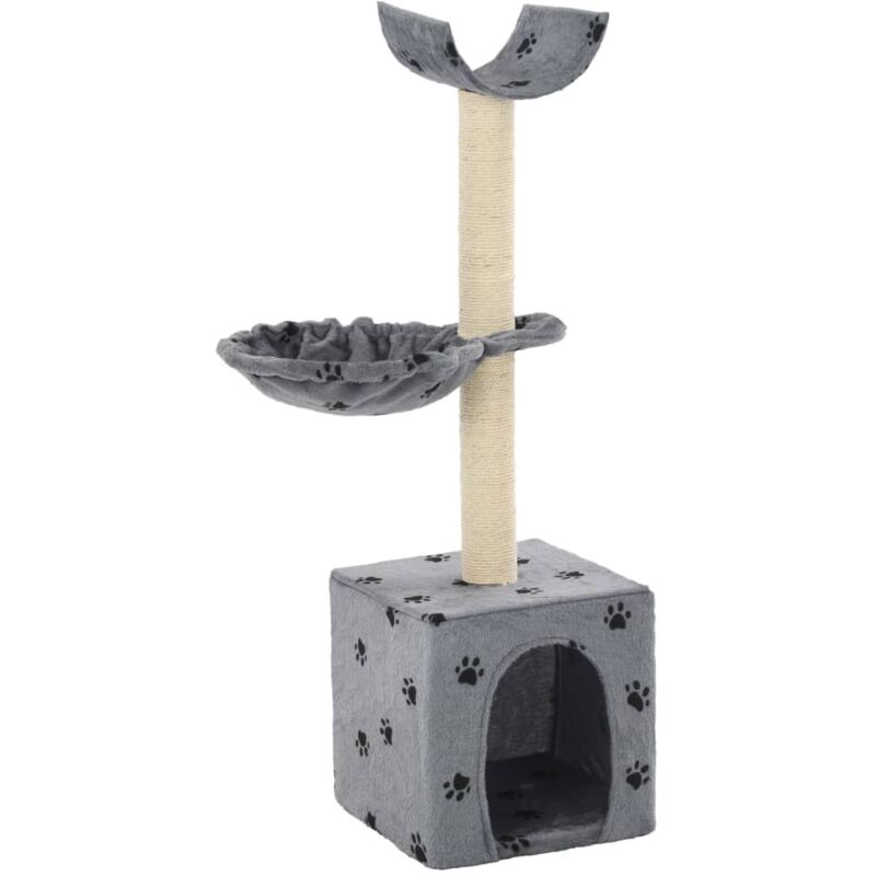 foto del prodotto albero per gatti tiragraffi sisal 105 cm zampe stampate grigio vidaxl