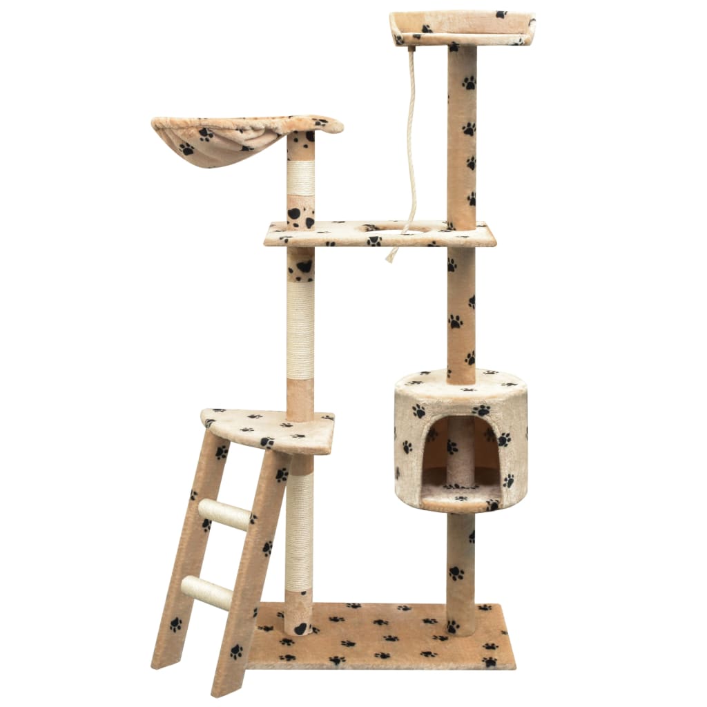 foto del prodotto albero per gatti tiragraffi sisal 150 cm zampe stampate beige