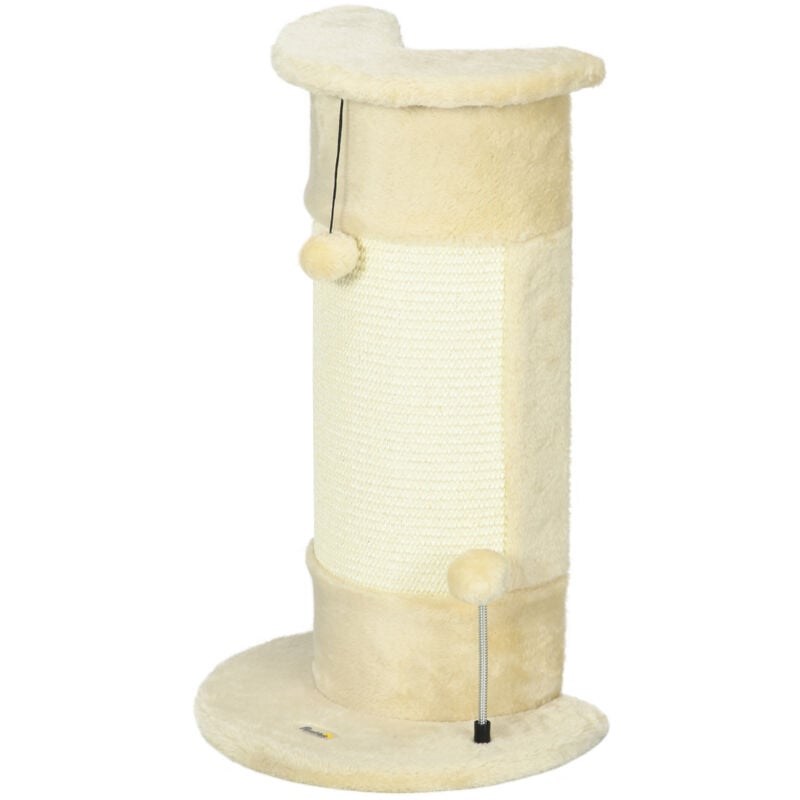 foto del prodotto albero tiragraffi per gatti fino a 5kg in sisal e peluche 34x25.5x58cm pawhut