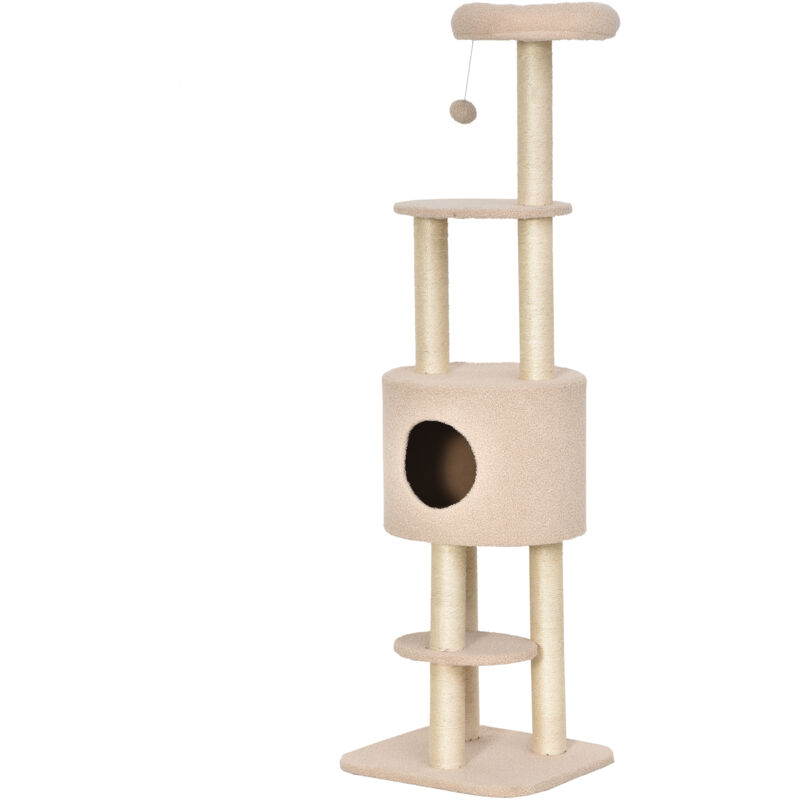 foto del prodotto albero tiragraffi robusto per gatti con 5 livelli, max 30kg pawhut