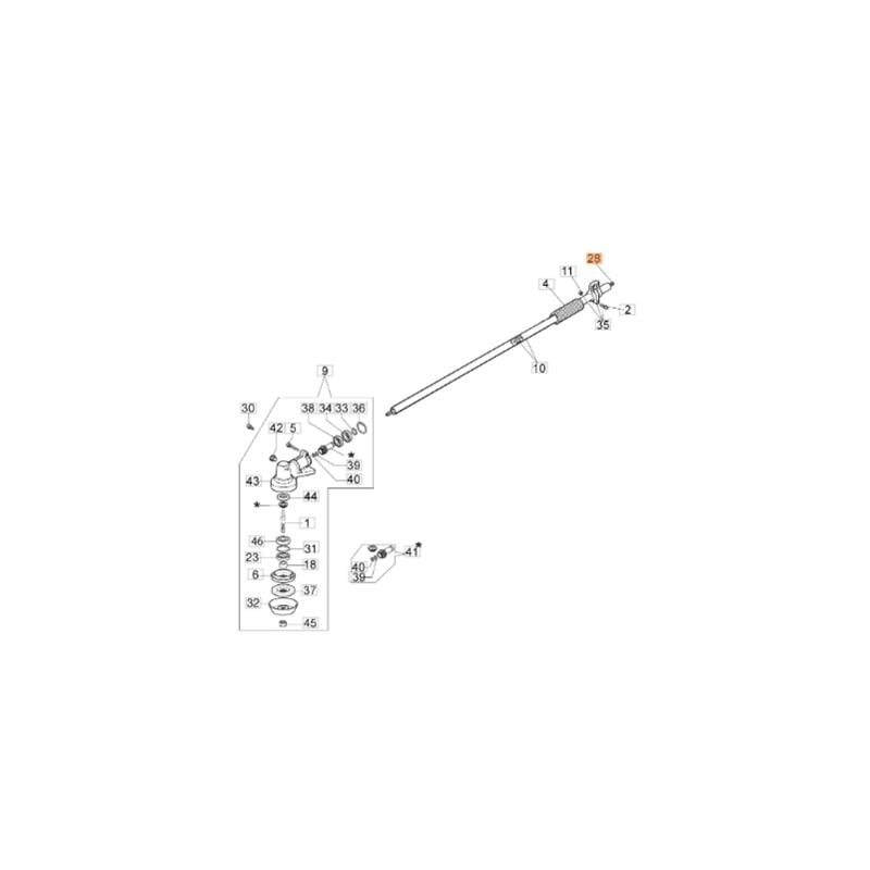 foto del prodotto albero trasmissione decespugliatore modelli bc350t originale oleomac 61202109r
