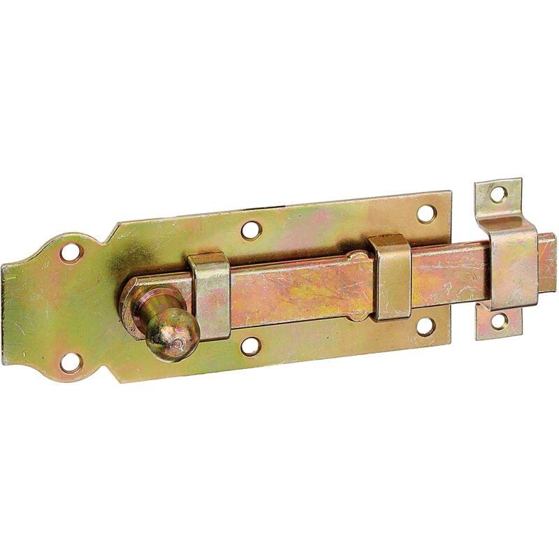 foto del prodotto alberts 115401 chiavistello per porte, dritto, con maniglia a pomolo e guida asta fissata, zincato galvanico, con strato spesso passivato, piastra