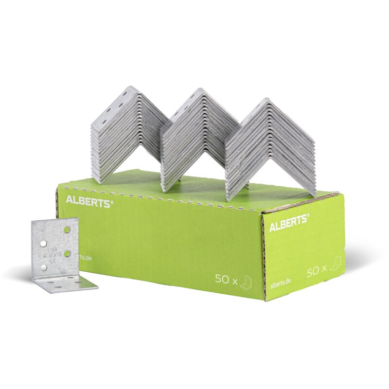 foto del prodotto alberts 330255 squadretta di giunzione, acciaio, 50 x 50 x 40 mm 50 pz