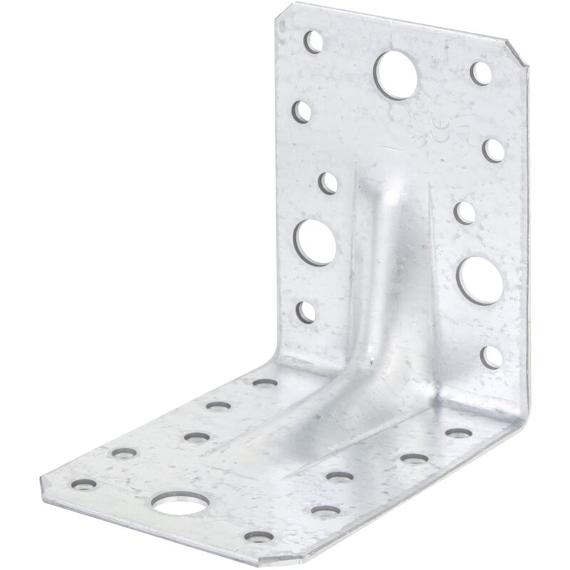 foto del prodotto alberts 330552 squadretta di giunzione angolare rinforzata con nervatura di rinforzo, acciaio, 90 x 90 x 65 mm 25 pz