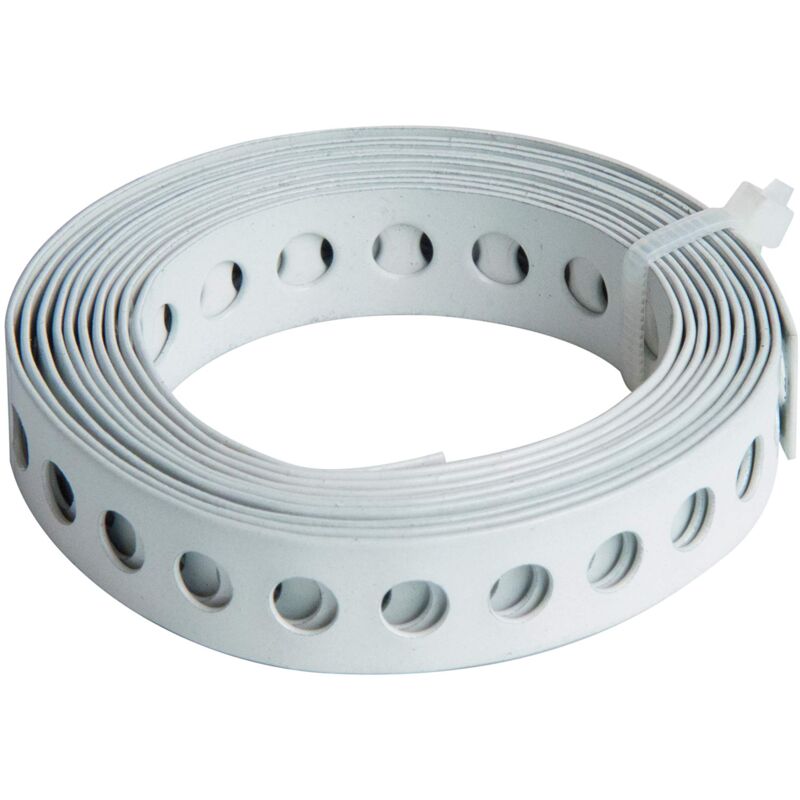foto del prodotto alberts 334116 nastro forato, con o senza box di srotolamento, rivestito in plastica bianca, larghezza 12 mm, lunghezza 1,5 m