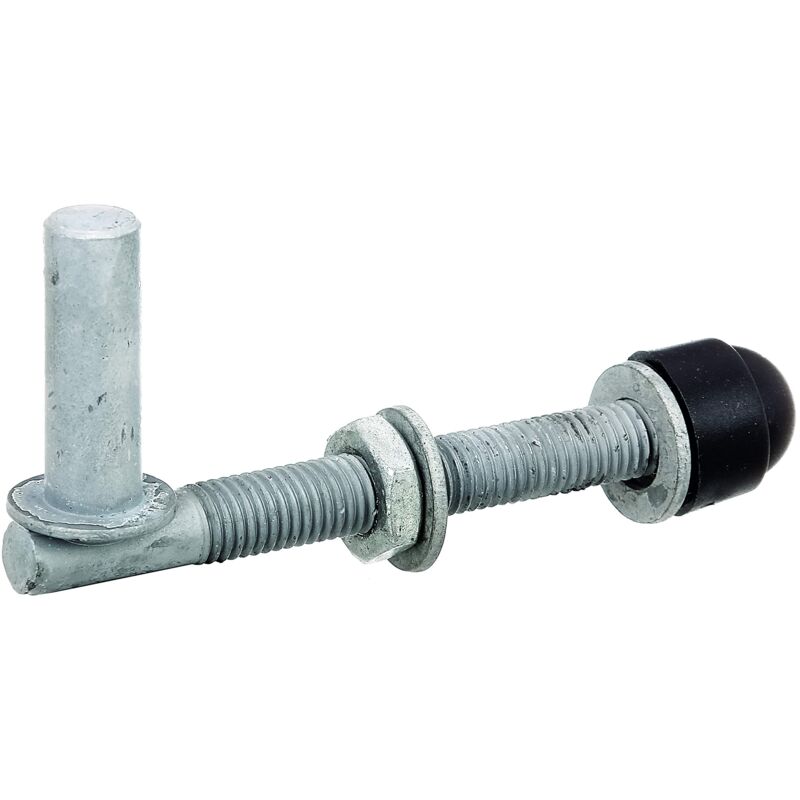 foto del prodotto alberts 410643 cardine, una coppia, da avvitare a fondo, regolabile, zincato a caldo, entrata 13 mm, lunghezza 120 mm, filettatura m12