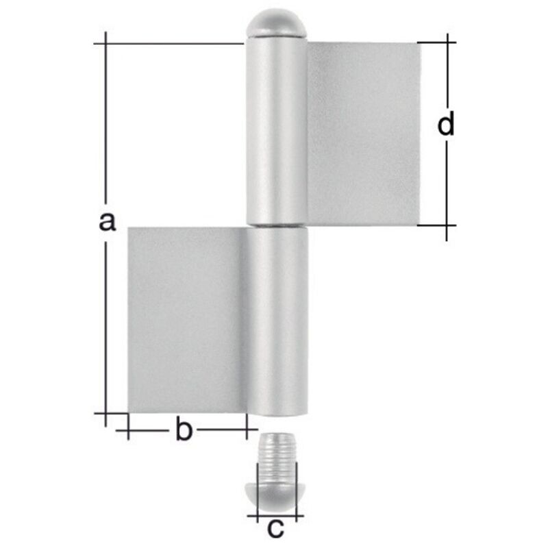 foto del prodotto alberts 414313 cerniera per cancelli metallici, tipo ko4, acciaio inox, altezza 100 mm, diametro 9 mm