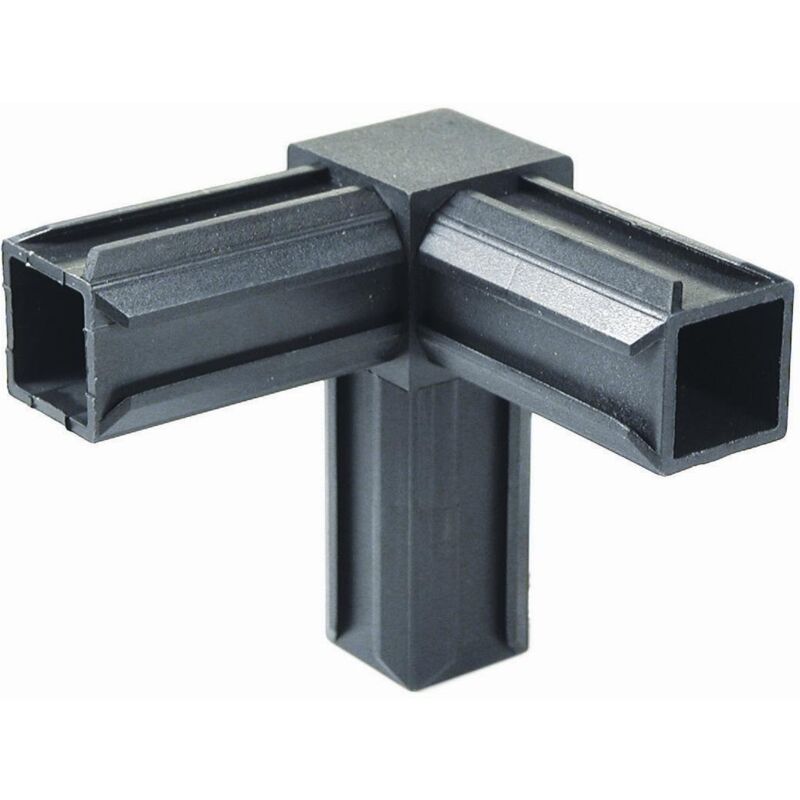 foto del prodotto alberts 426422 connettore per tubi xd, 90 e un altra uscita ad angolo retto, plastica, nero, 30 x 30 x 2,0 mm