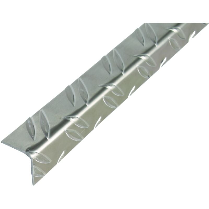 foto del prodotto alberts 468842 profilo angolare tipo mandorlato alluminio, nudo 1000 x 23,5 x 23,5 mm