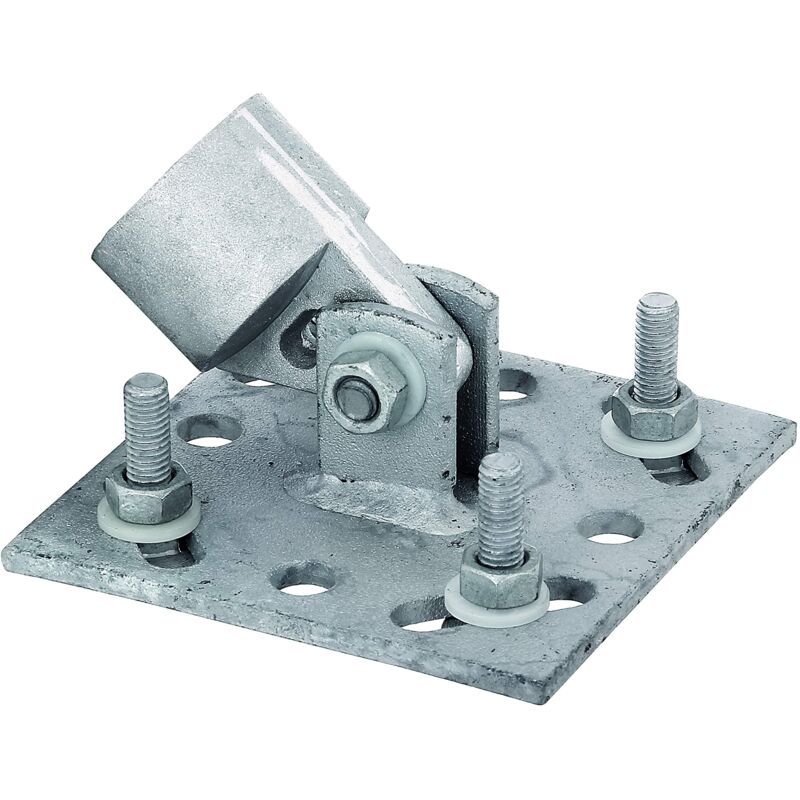 foto del prodotto alberts 658557 piastra per puntello, zincata a caldo, misura 100 x 100 mm, per pali 34 mm