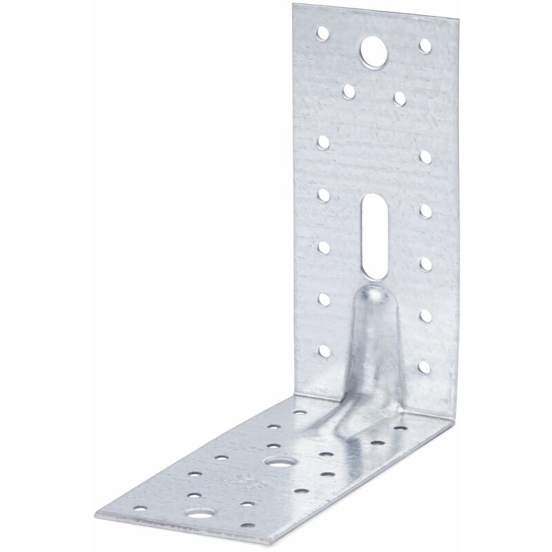 foto del prodotto alberts 867560 squadretta di giunzione angolare rinforzata con nervatura di rinforzo, zincata con procedimento sendzimir, 150 x 150 x 65 mm, set da
