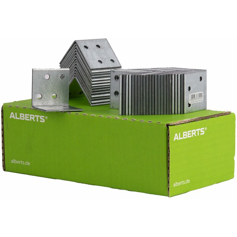 foto del prodotto alberts gah 330200 squadretta di giunzione, acciaio, 40 x 40 x 40 mm 50 pz
