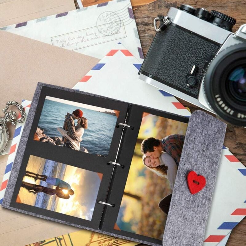 foto del prodotto album fotografico, album di nozze, album fotografico di famiglia fai da te, album da disegno per compleanni, album fotografici con pagine nere, album