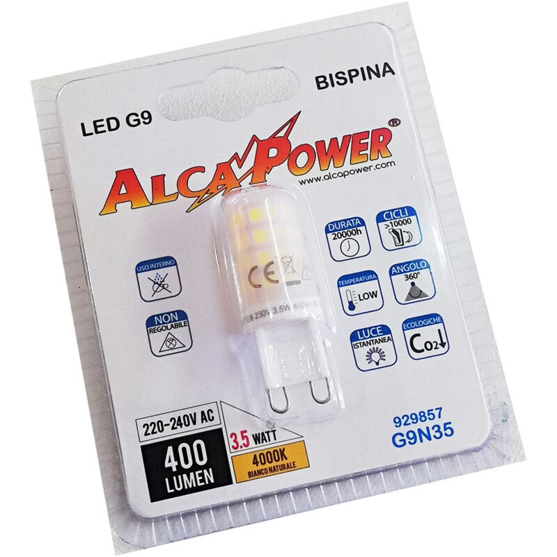 foto del prodotto alca power g9 3,5w 220v 400lm 4000k lampadina bispina a led
