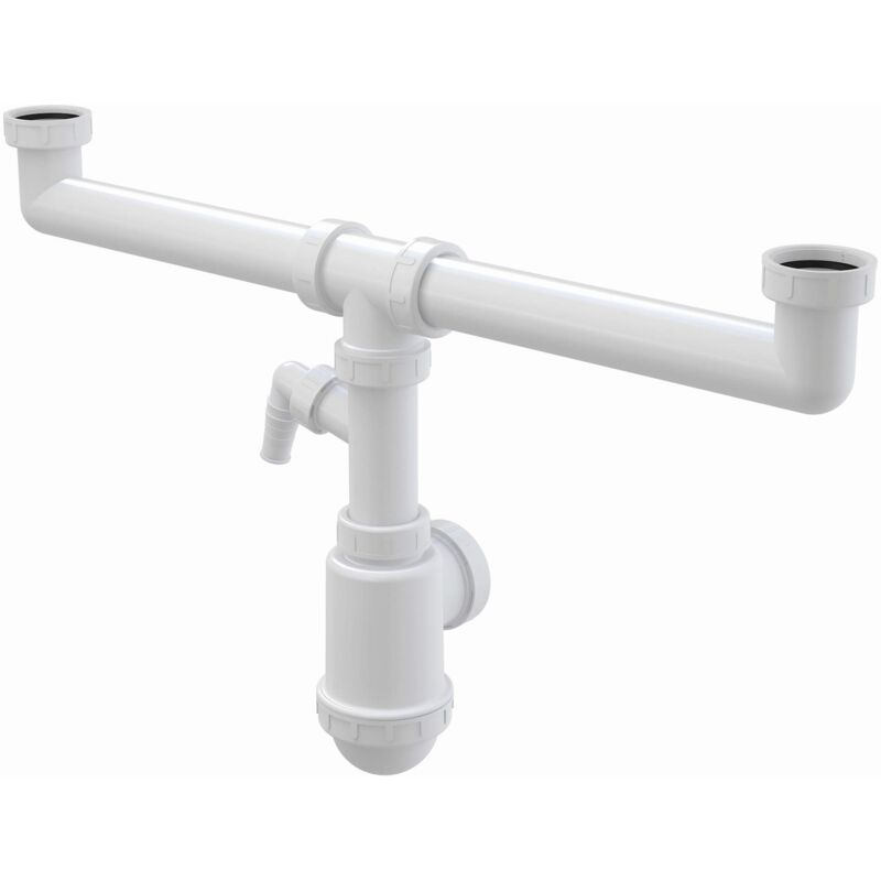 foto del prodotto alcadrain alcaplast a448p doppio sifone per lavello, bianco