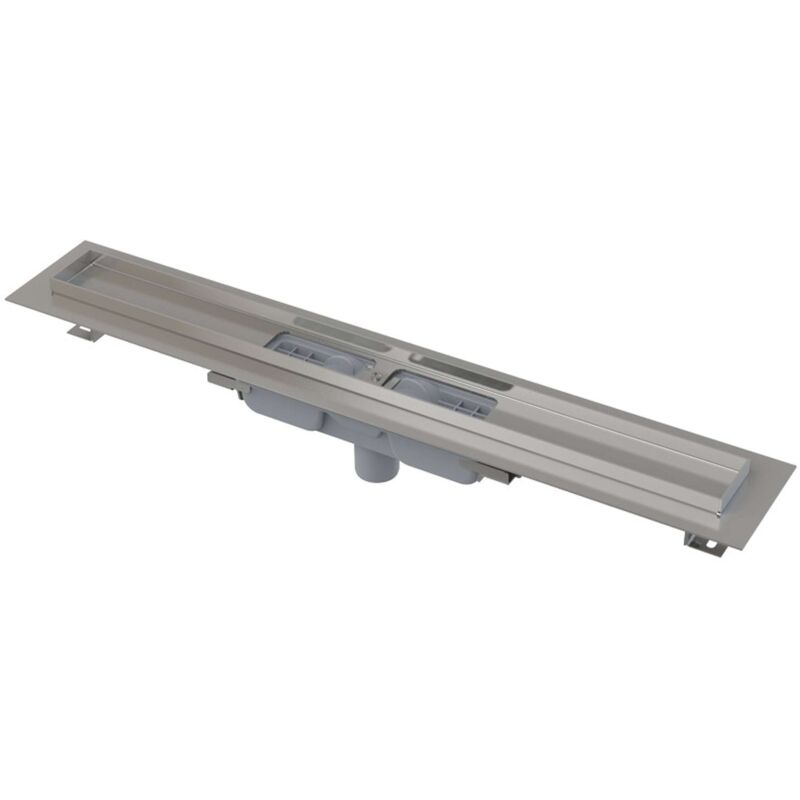 foto del prodotto alcadrain canaline canalina doccia 85 cm, con bordo per griglia forata, acciaio inox apz1101 850