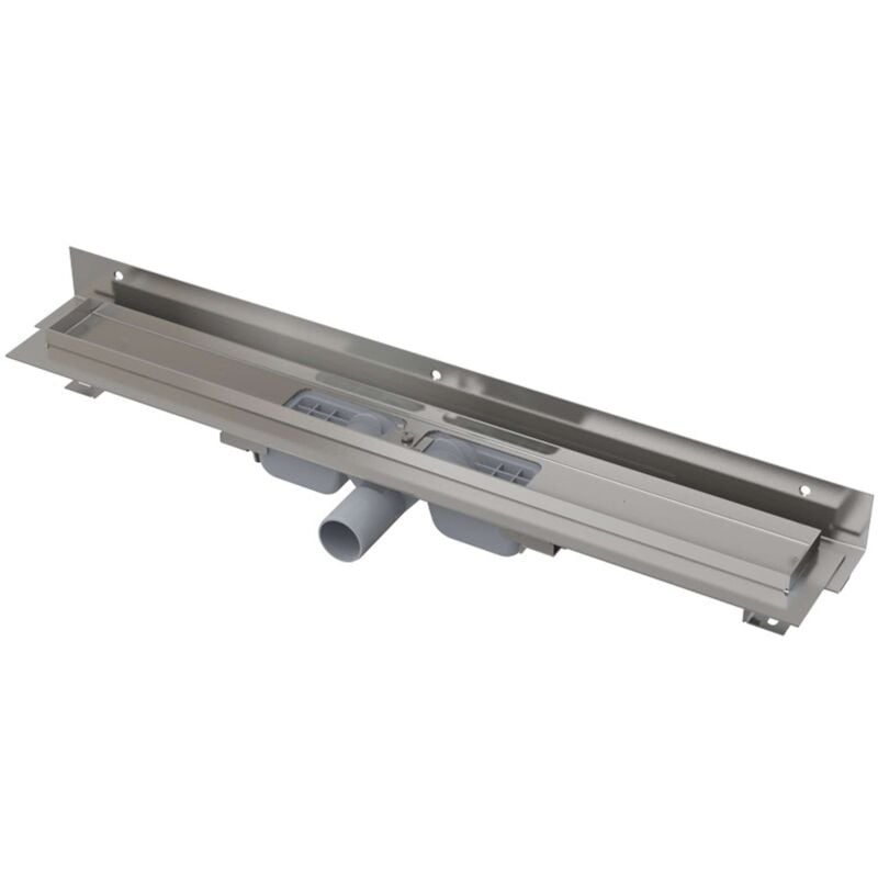 foto del prodotto alcadrain canaline canalina doccia flexible low 55 cm, con collare regolabile a parete, acciaio inox apz104 550