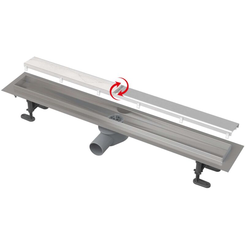 foto del prodotto alcadrain canaline piatto doccia double fit and go 75 cm, con griglia, acciaio inox apz13 double9 750