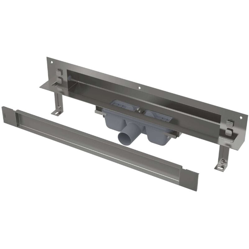 foto del prodotto alcadrain canaline sistema di drenaggio spa 95 cm, per montaggio a parete, coperchio per inserimento piastrelle, acciaio inox apz5 twin 950